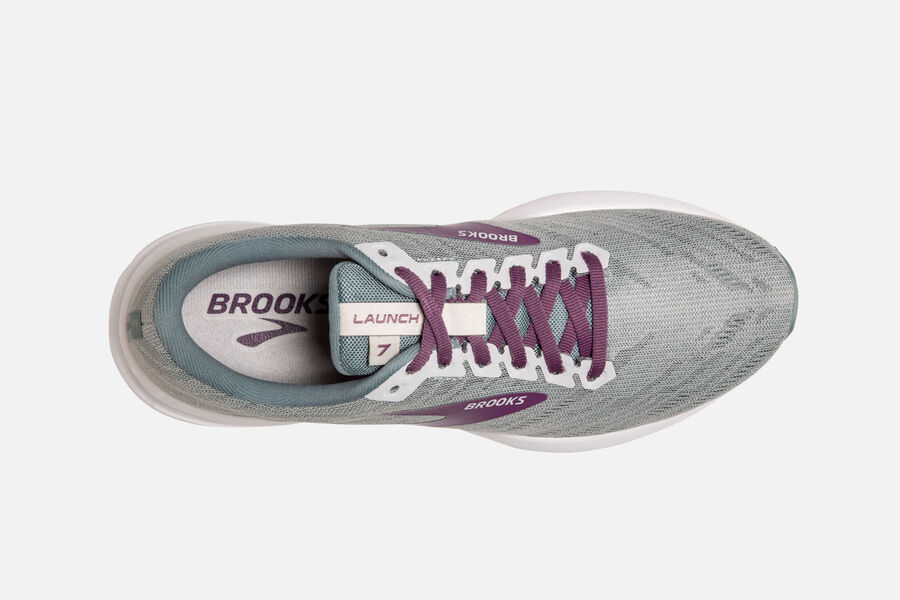 Brooks Launch 7 Road Running Shoes - Womens - Grey/Purple - HT1642597